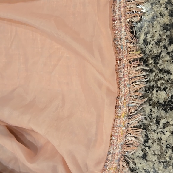 ELOQUII PINK TWEED METALLIC FRING CROPPED BLAZER. SIZE 30. - Picture 8 of 9